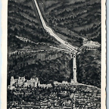 c1940s Heidelberg, Germany Bergbahn Birds Eye Train Map Path Karl G. Peters A204 picture