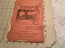 original DEDHAM (mass) historical register, July 1898: Fisher Ames, tubwreck, et picture
