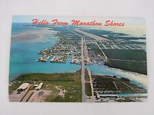 Hello From Marathon Shores, Community Along Florida Keys, Airview Postcard picture
