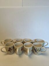 William Sonoma 12 Days Of Christmas Mugs 4.5 “ Set Of 8 In 2 Boxes 2008 Vintage picture