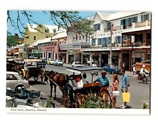 Bermuda's Front Street, Hamilton - Vintage Colorful Postcard picture