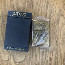 VTG 1995 New CAMEL 2 Sided Advertising Solid Brass Zippo Lighter Scroll Work picture