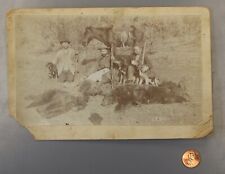 06/09.  Antique Cabinet Card of Bear Hunting Party with Hound Dogs, E.A. Hopper picture