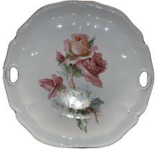 Antique RS Prussia Pink Rose & White Daisy Cake Plate Germany picture