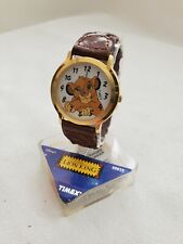 Vintage Timex Disney The Lion King Simba Wrist Watch Brown Leather Band NEW picture
