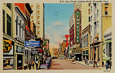 Main Street: Gay Street, Stores, People, Tennessee Theater, Knoxville, TN. Linen picture