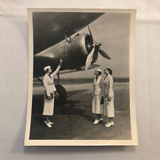 Vintage Aircraft and Crew Women Photo Photograph Plane Airplane Aviation picture