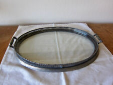Large Oval Vintage EKA silver plated vanity tray with glass bottom picture