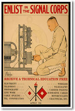 Enlist in the Signal Corps - Vintage Print NEW POSTER picture