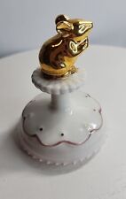 Anthropologie Porcelain Cookie Press Stamp Philomena Mouse Christmas White Gold picture