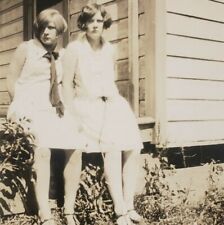 Buxton Oregon 1930s Girls Sitting Porch House Home Teenager Mary Jane Photo J272 picture