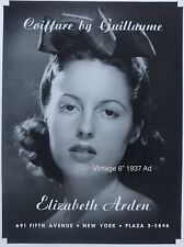 1937 Elizabeth Arden Fifth Ave NYC 6” PRINT AD Coiffure By Guillaume VINTAGE picture