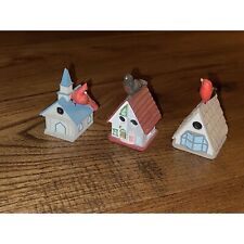 Lot of 3 Vintage Lenox Miniature Bird Houses Lot #1 Retired Collectible Houses picture