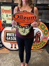 Antique Vintage Old Style Sign Oilzum Motor Oil Made in USA picture