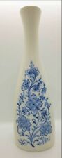 Porsgrund, Norway - Blue & White Ceramic Vase Floral Design  FREE Fast Post picture