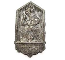Vintage St Christopher Sterling Silver Vintage Medal Protect Us picture