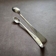 PAIR OF VINTAGE JD&S EP ENGLAND ART DECO EPNS SILVER PLATE SUGAR TONGS CUTLERY picture