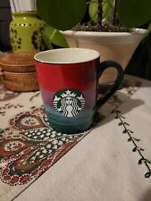 Starbucks 2021 Holiday Mug 10 fl oz Red Green Purple Brush Stroke Mermaid Logo ☕ picture