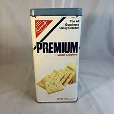 Nabisco Premium Saltine Cracker Tin with Lid, Vintage 1978 - 16oz - 454 Grams picture