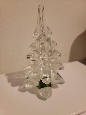 Enesco Glass Christmas Tree made in Taiwan vintage clear art glass paper weight  picture