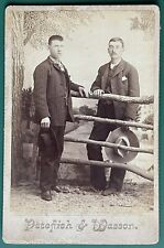 Antique Victorian Cabinet Card Photo Handsome Young Men w/ Hats IDENTIFIED picture