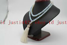 Natural 8mm White Moonstone 108 Prayer Beads Tibet Buddhist Mala Necklace picture
