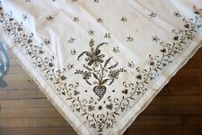 ANTIQUE TEXTILES -EARLY 18THc. EMBROIDERED METALLIC KERCHIEF W/SPANGLES picture