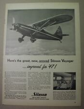 STINSON airplanes - 13 ads, 1946-1948; Wayne, Mich. - Vultee Aircraft, Voyager picture