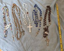 Lot Of FIVE Cross Crucifix Holy Rosary Beads picture