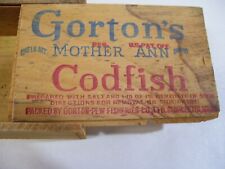 Vintage Gortons salted cod wooden dovetail box picture