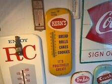 Vintage Kern's Bread Cakes Metal Thermometer Sign 16
