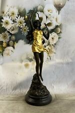 Signed 100% BRONZE DECO NUDE DIANA HUNTRESS FIGURINE FAST SHIPPING DEAL picture