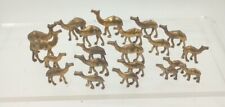 Vintage Lot Of 21 Miniature Solid Brass Camel Figurines  picture