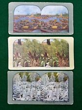 3 Architecture Antique Stereograph Stereo View Stereoscope Cards picture