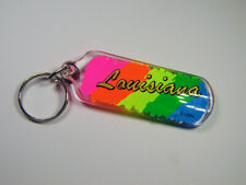 Vintage Rainbow colorful state of Louisiana keychains picture
