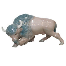 Lladro Figurine Mini Bison Attacking, (5313) 2.25