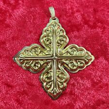 Reed & Barton Sterling Silver Christmas Cross Ornament 1978 Gold Tone picture