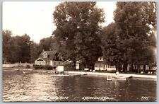 Vtg Syracuse Indiana IN Kale Island Lake Wawasee 1940s RPPC Real Photo Postcard picture