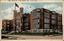 McKinley High School St Louis Missouri flag ~ 1926 vintage postcard picture