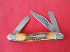 CASE XX  5347 HP 3 BLADE BLUE SCROLL STOCKMAN STAG HANDLES 1977 KNIFE picture