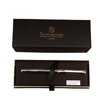 Scriveiner Luxury Pen London Stunning Silver Chrome Ballpoint Pen with 24K picture