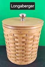 2003 Longaberger Large Canister Basket with Lid 8” Round 3665 picture