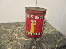 Vintage 1930s Hills Bros Coffee Tin 2 Lb Red Can with Lid COPY RIGHT 1922-1936 picture