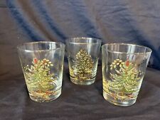Vintage Spode Double Old Fashioned Christmas Tree Drinking Glass picture