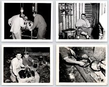 c1950s Men~Hunters~Camp~Cooking~Big Game~Organ Meat~Northwest~(4) VTG Photos picture