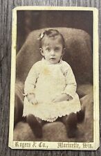 Antique CDV Photo Of A Cute Little Girl - Marinette, WI Wisconsin picture