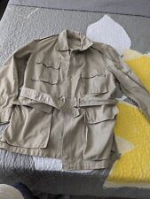 Vintage USAF Tropical Summer Jacket Mens 42 R Khaki Safari Cotton 1950s picture