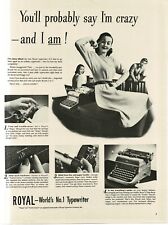 1946 Royal Office Typewriter secretary loves it Vintage Print Ad picture