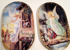 ANNABURG Porcelain Plates German Guardian Angel Bradex  Set of 2 1995 picture