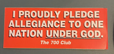 Vintage The 700 Club One Nation Under God Bumper Sticker picture